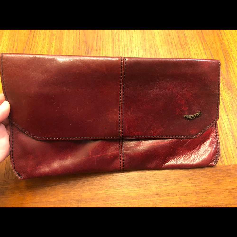 Maestro dark red vintage clutch envelope